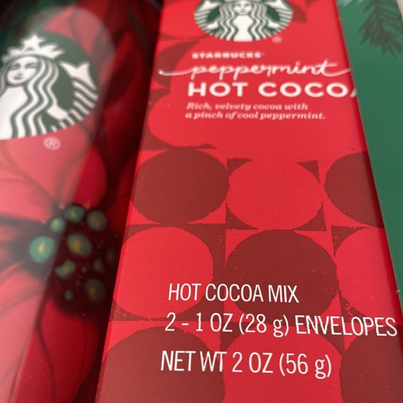 NWT STARBUCKS Holiday Gift Set Tumbler with peppermint Hot Cocoa mix - Picture 4 of 6